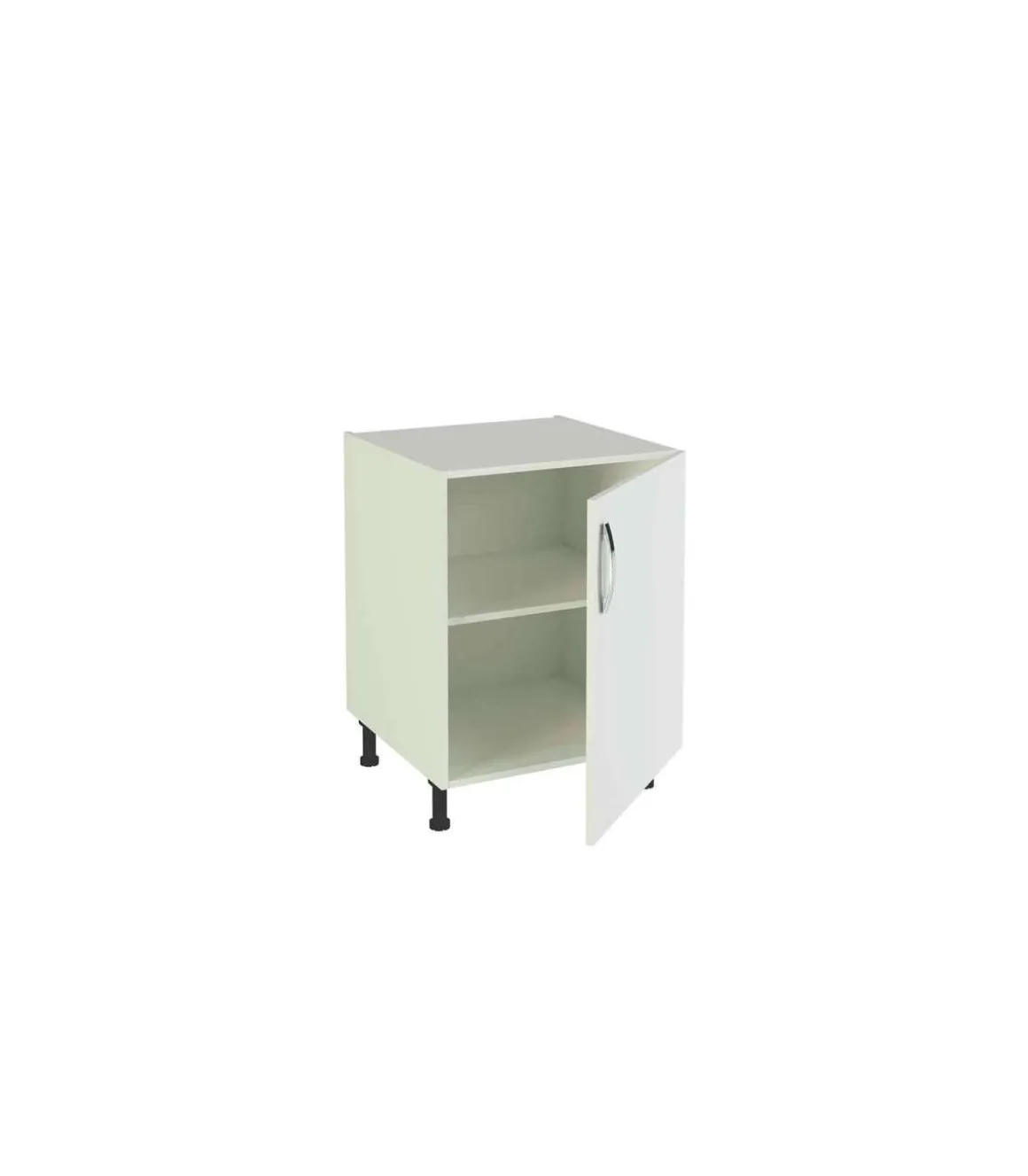 Mueble cocina con una puerta en blanco. 83 cm(alto)60 cm(ancho)58 cm(largo)