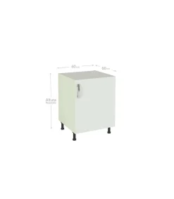 Mueble cocina con una puerta en blanco. 83 cm(alto)60 cm(ancho)58 cm(largo)