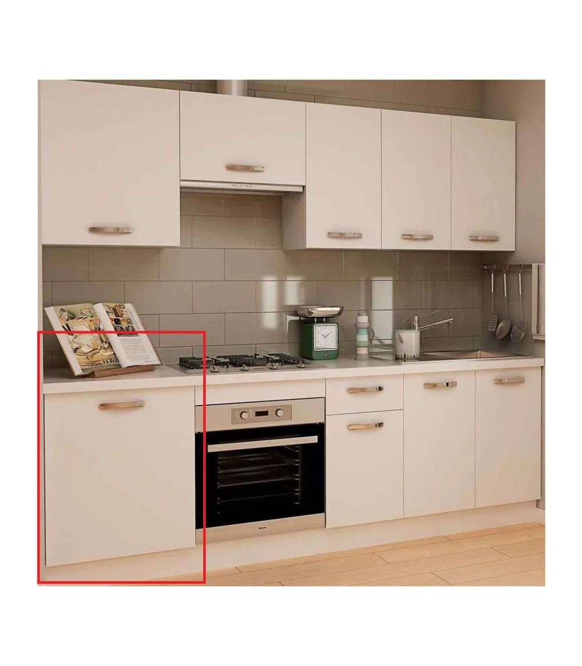 Mueble cocina con una puerta en blanco. 83 cm(alto)60 cm(ancho)58 cm(largo)