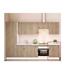 Mueble cocina con una puerta en roble albar. 83 cm(alto)60 cm(ancho)58 cm(largo)