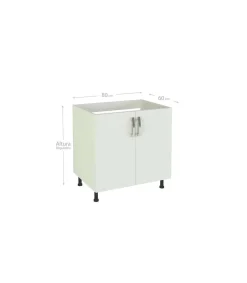 Mueble cocina fregadero 2 puertas en blanco. 83 cm(alto)80 cm(ancho)58 cm(largo)