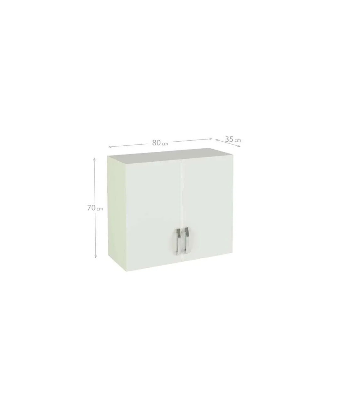 Mueble cocina para colgar con 2 puertas en blanco. 70 cm(alto)80 cm(ancho)33 cm(largo)