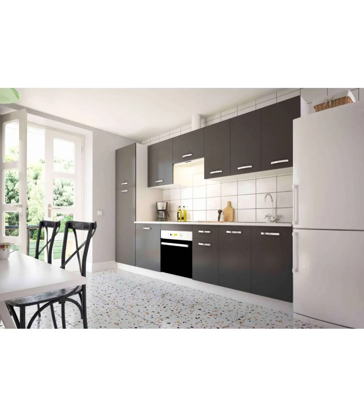 Mueble cocina para colgar con 1 puerta en gris parís. 70 cm(alto)40 cm(ancho)33 cm(largo)