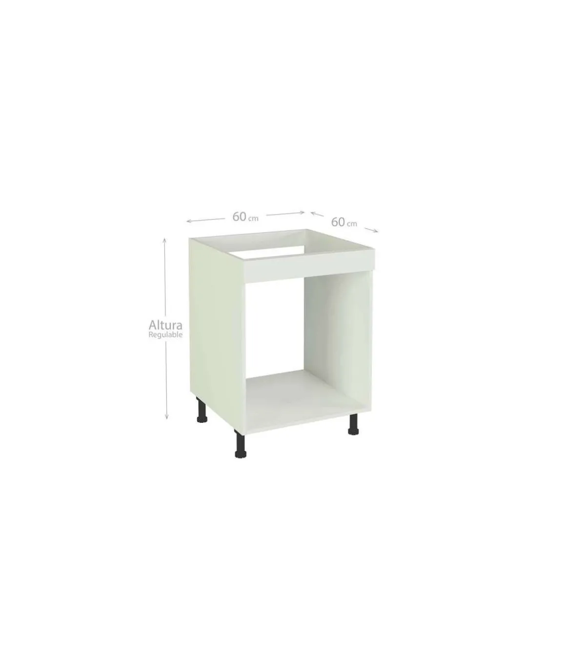 Mueble cocina para horno en blanco. 83 cm(alto)60 cm(ancho)58 cm(largo)