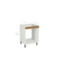 Mueble cocina para horno en roble albar. 83 cm(alto)60 cm(ancho)58 cm(largo)