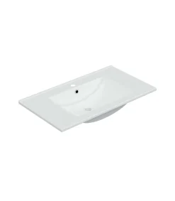 Mueble con lavabo cerámico y espejo Marta en acabado blanco. 80 cm(alto)80 cm(ancho)45 cm(largo)