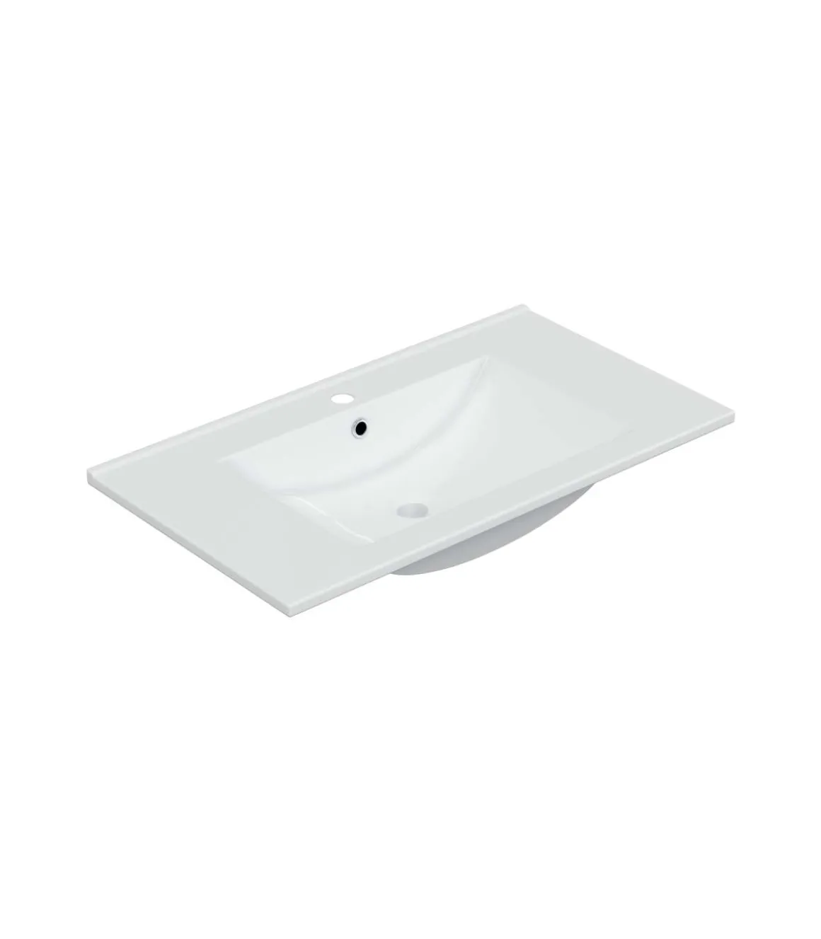 Mueble con lavabo cerámico y espejo Marta en acabado blanco. 80 cm(alto)80 cm(ancho)45 cm(largo)