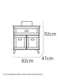 Mueble de baño con lavabo cerámico Toscana acabado color blanco 95 cm(alto)85 cm(ancho)47 cm(largo)
