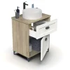Mueble de baño con lavabo cerámico Toscana acabado color cambrian/blanco, 80cm(alto) 61cm(ancho) 47cm(largo)