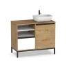Mueble de baño Támesis con lavabo cerámico acabado roble 100cm (Ancho) X 95cm (Alto) X 51cm (Fondo)