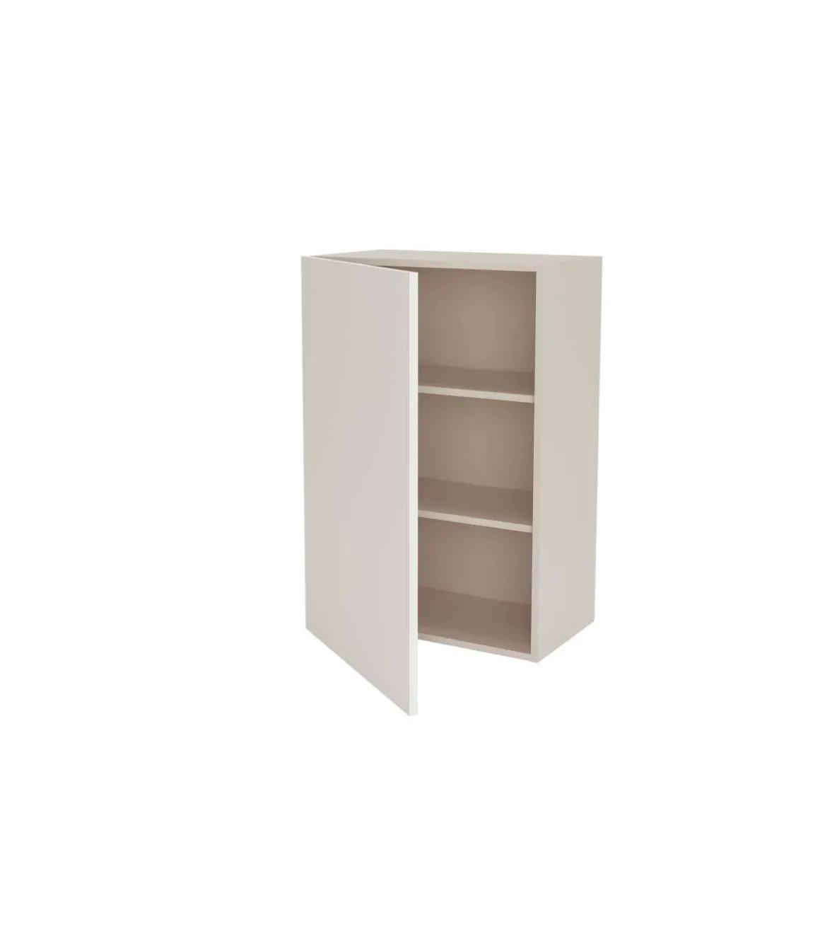 Mueble de cocina alto con una puerta en gris cream y blanco mate. 90 cm(alto)60 cm(ancho)35 cm(largo)