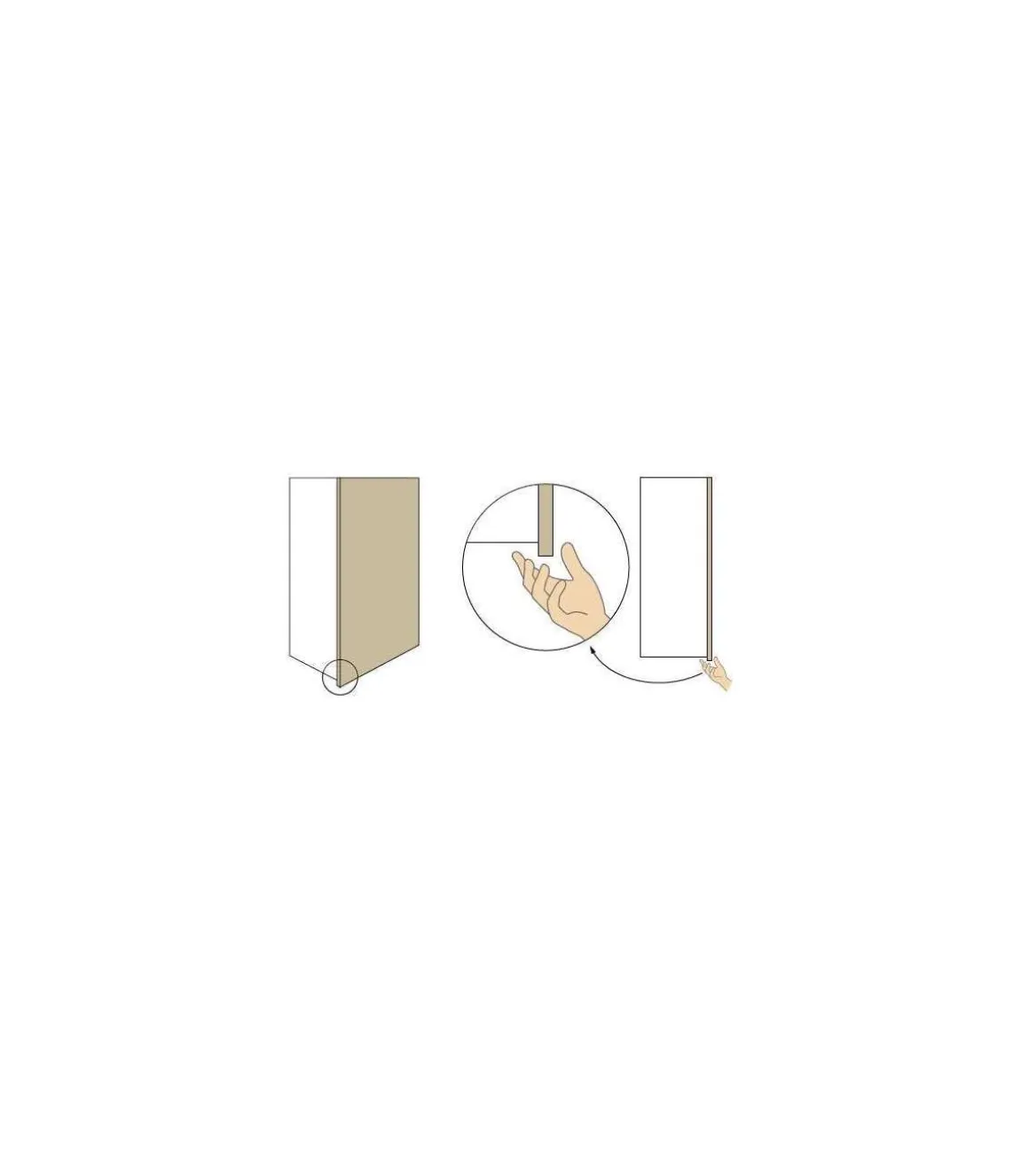 Mueble de cocina alto con una puerta en gris cream y blanco mate. 90 cm(alto)60 cm(ancho)35 cm(largo)