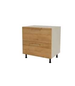 Mueble de cocina bajo cacerolero en gris cream y roble vega. 85 cm(alto)80 cm(ancho)60 cm(largo)