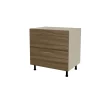 Mueble de cocina bajo cacerolero en gris cream y nogal noceto. 85 cm(alto)80 cm(ancho)60 cm(largo)