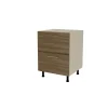 Mueble de cocina bajo cacerolero en gris cream y nogal noceto. 85 cm(alto)60 cm(ancho)60 cm(largo)