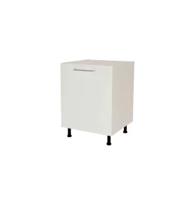 Mueble de cocina bajo con 1 puerta en gris cream y blanco mate. 85 cm(alto)60 cm(ancho)60 cm(largo)