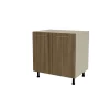 Mueble de cocina bajo con 2 puertas en gris cream y nogal noceto. 85 cm(alto)80 cm(ancho)60 cm(largo)