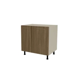 Mueble de cocina bajo con 2 puertas en gris cream y nogal noceto. 85 cm(alto)80 cm(ancho)60 cm(largo)