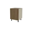 Mueble de cocina bajo para fregadero en gris cream y nogal noceto. 85 cm(alto)60 cm(ancho)60 cm(largo)