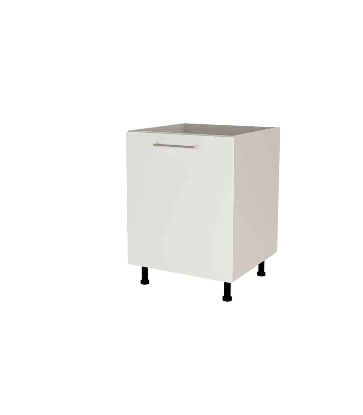 Mueble de cocina bajo para fregadero en gris cream y blanco mate. 85 cm(alto)60 cm(ancho)60 cm(largo)
