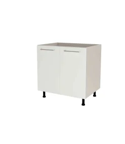 Mueble de cocina bajo para fregadero en gris cream y blanco mate. 85 cm(alto)80 cm(ancho)60 cm(largo)