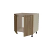 Mueble de cocina bajo para fregadero en gris cream y nogal noceto. 85 cm(alto)80 cm(ancho)60 cm(largo)