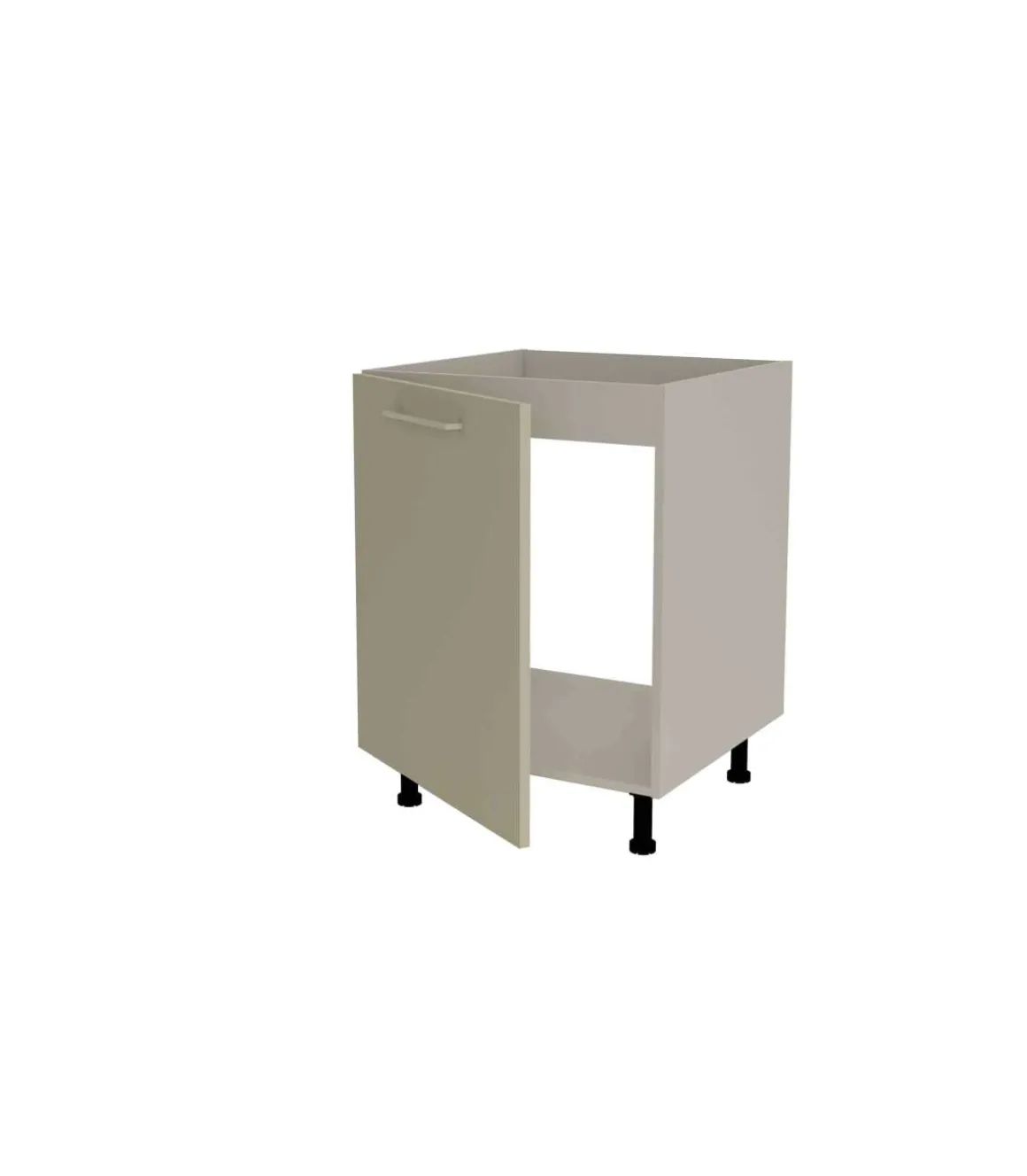 Mueble de cocina bajo para fregadero en gris cream y vison. 85 cm(alto)60 cm(ancho)60 cm(largo)
