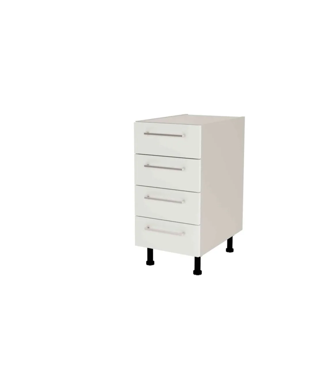 Mueble de cocina con cajones en gris cream y blanco mate. 85 cm(alto)40 cm(ancho)60 cm(largo)