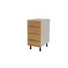 Mueble de cocina con cajones en gris cream y roble vega. 85 cm(alto)40 cm(ancho)60 cm(largo)