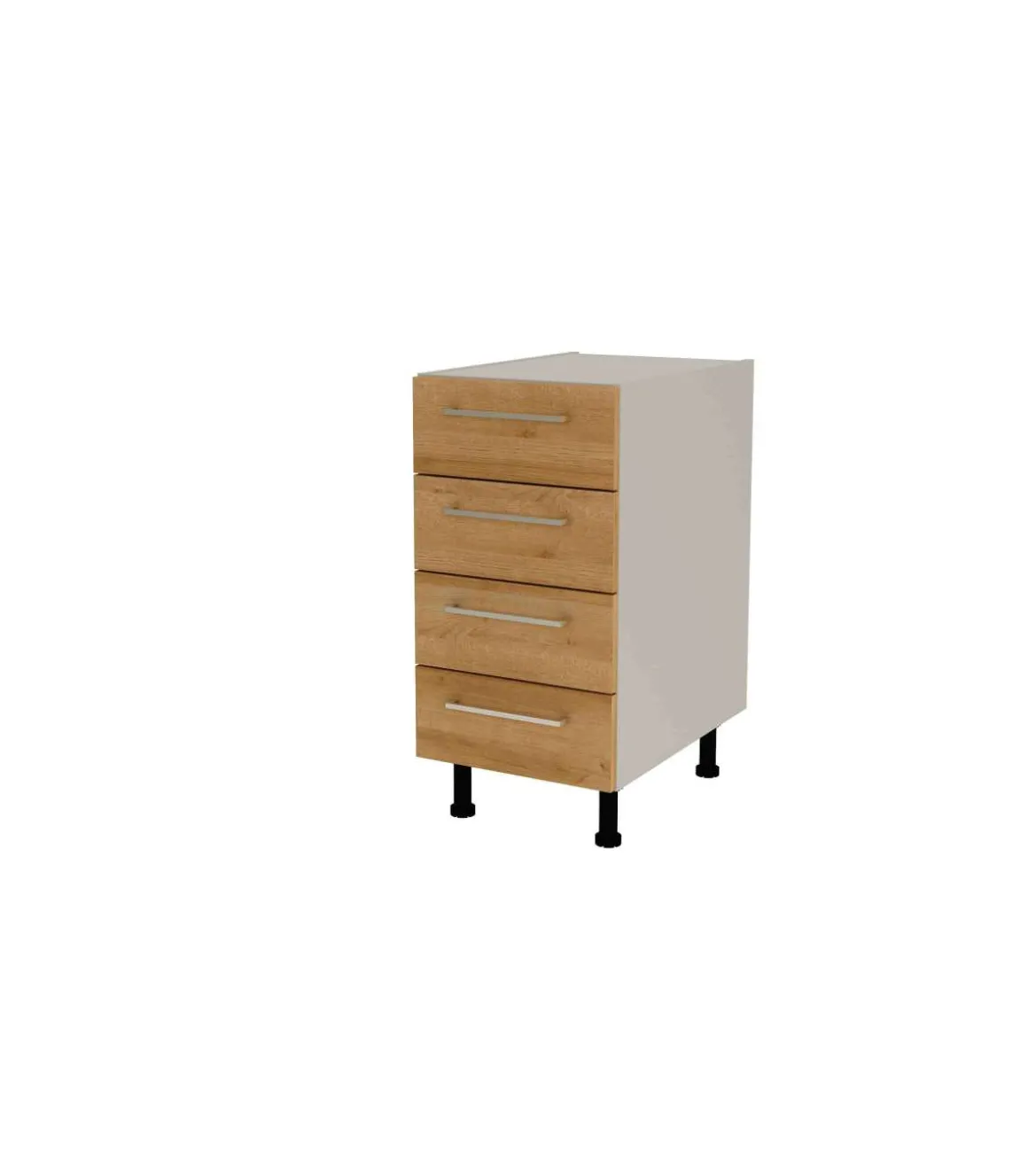 Mueble de cocina con cajones en gris cream y roble vega. 85 cm(alto)40 cm(ancho)60 cm(largo)
