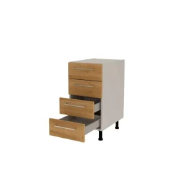 Mueble de cocina con cajones en gris cream y roble vega. 85 cm(alto)40 cm(ancho)60 cm(largo)