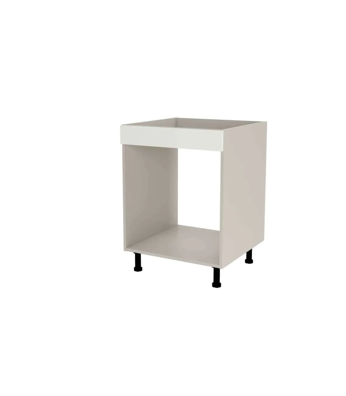 Mueble de cocina para horno en gris cream y blanco mate. 85 cm(alto)60 cm(ancho)60 cm(largo)