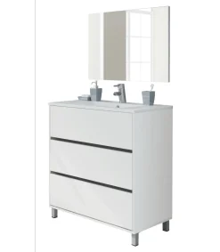 Mueble de lavabo cerámico Kalma acabado blanco, 90 cm(alto)81,5 cm(ancho)46,5 cm(largo)