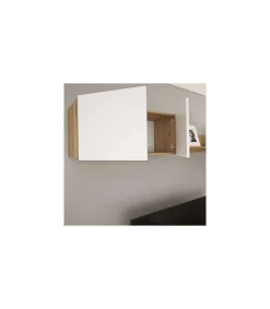Mueble de salón acabado en roble albar/ blanco soft, 200cm(alto) 180cm(ancho) 40cm(largo)