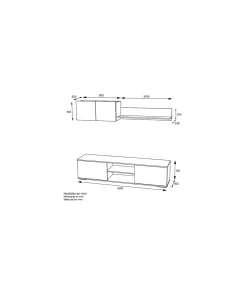 Mueble de salón acabado en roble albar/ blanco soft, 200cm(alto) 180cm(ancho) 40cm(largo)