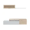 Mueble de salón Nex en roble canadian/ blanco brillo, 200cm(alto) 200cm(ancho) 34cm(largo)