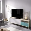 Mueble de televisión La Iruela en acabado natural/esmeralda 47 cm(alto)155 cm(ancho)43 cm(largo)