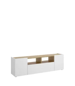 Mueble de televisión Laso en Blanco-Nordic 43.8 cm(alto)141.7 cm(ancho)34.7 cm(fondo)