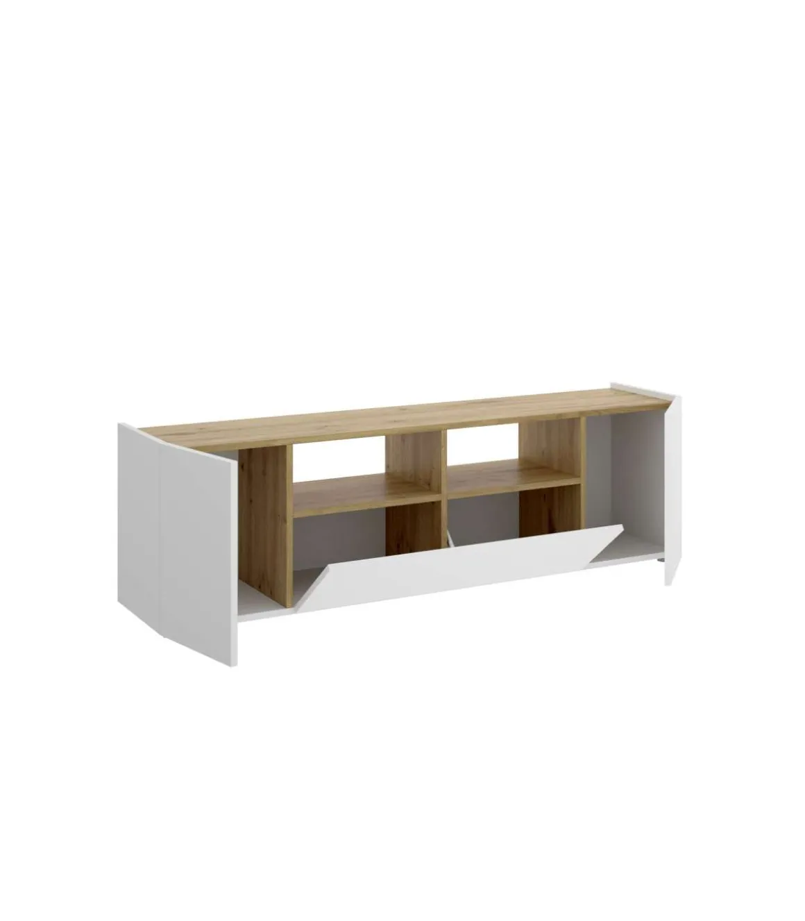 Mueble de televisión Laso en Blanco-Nordic 43.8 cm(alto)141.7 cm(ancho)34.7 cm(fondo)