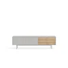 Mueble para televisión modelo Sierra 2 puertas 3 cajones acabado gris claro/roble, 40cm(ancho) 52cm(alto) 180cm (largo)