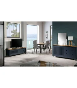 Mueble para televisión modelo Luna acabado gris 158 cm(ancho) 49.5 cm(alto) 40 cm (fondo)