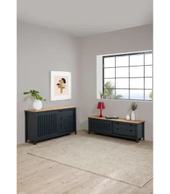 Mueble para televisión modelo Luna acabado gris 158 cm(ancho) 49.5 cm(alto) 40 cm (fondo)