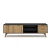 Mueble para televisión modelo Julen 2 puertas 2 cajones acabado natural/bocamina, 180cm(ancho) 53cm(alto) 40cm (fondo)