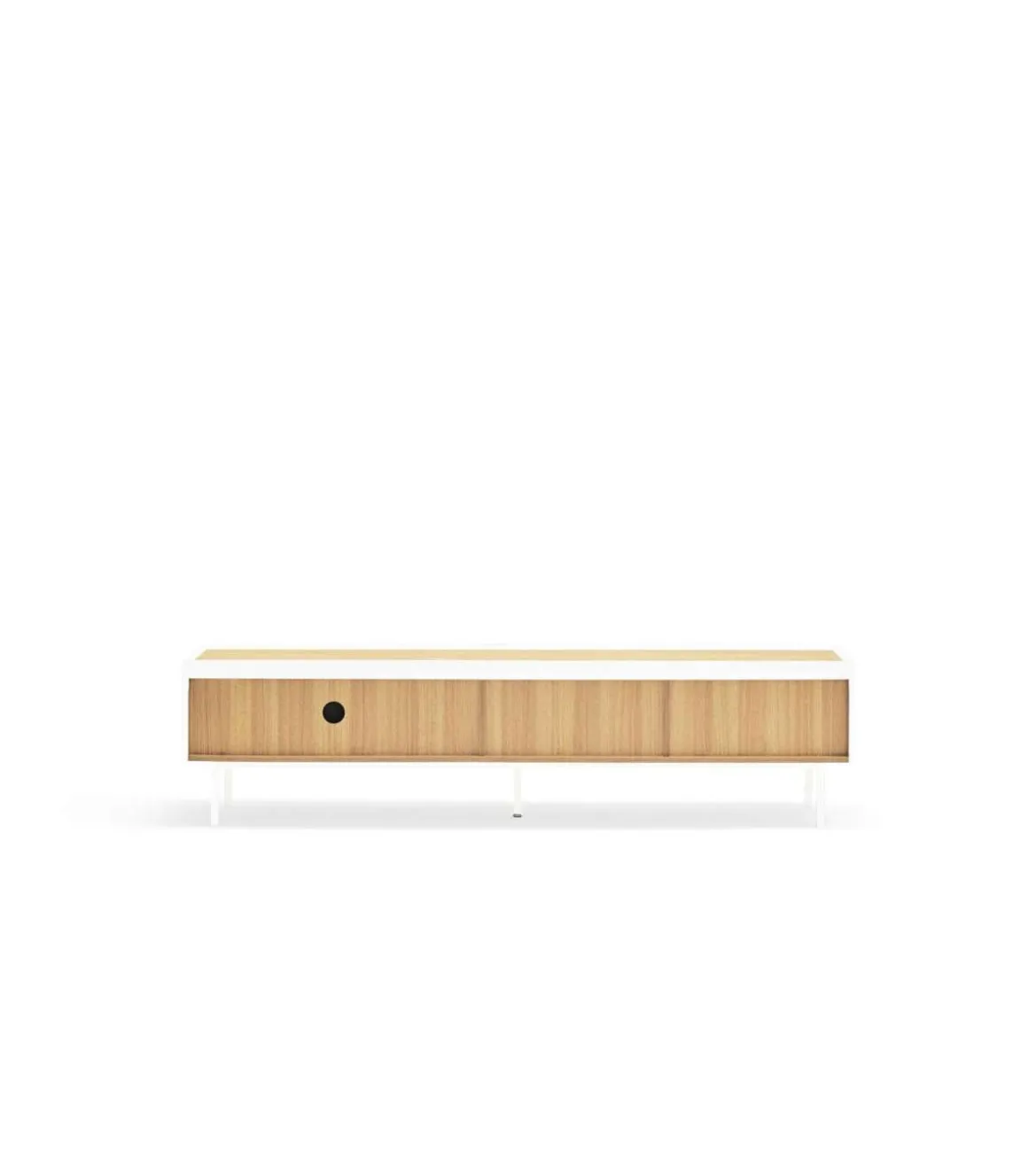 Mueble para televisión modelo Arista 1 puerta 2 cajones acabado blanco, 40cm(ancho) 45cm(alto) 180cm (largo)