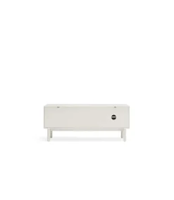 Mueble para televisión modelo Corvo 1 puerta 2 cajones acabado crema, 140cm(ancho) 56cm(alto) 40cm (largo)