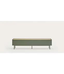 Mueble para televisión modelo Arista 1 puerta 2 cajones acabado verde, 40cm(ancho) 45cm(alto) 180cm (largo)
