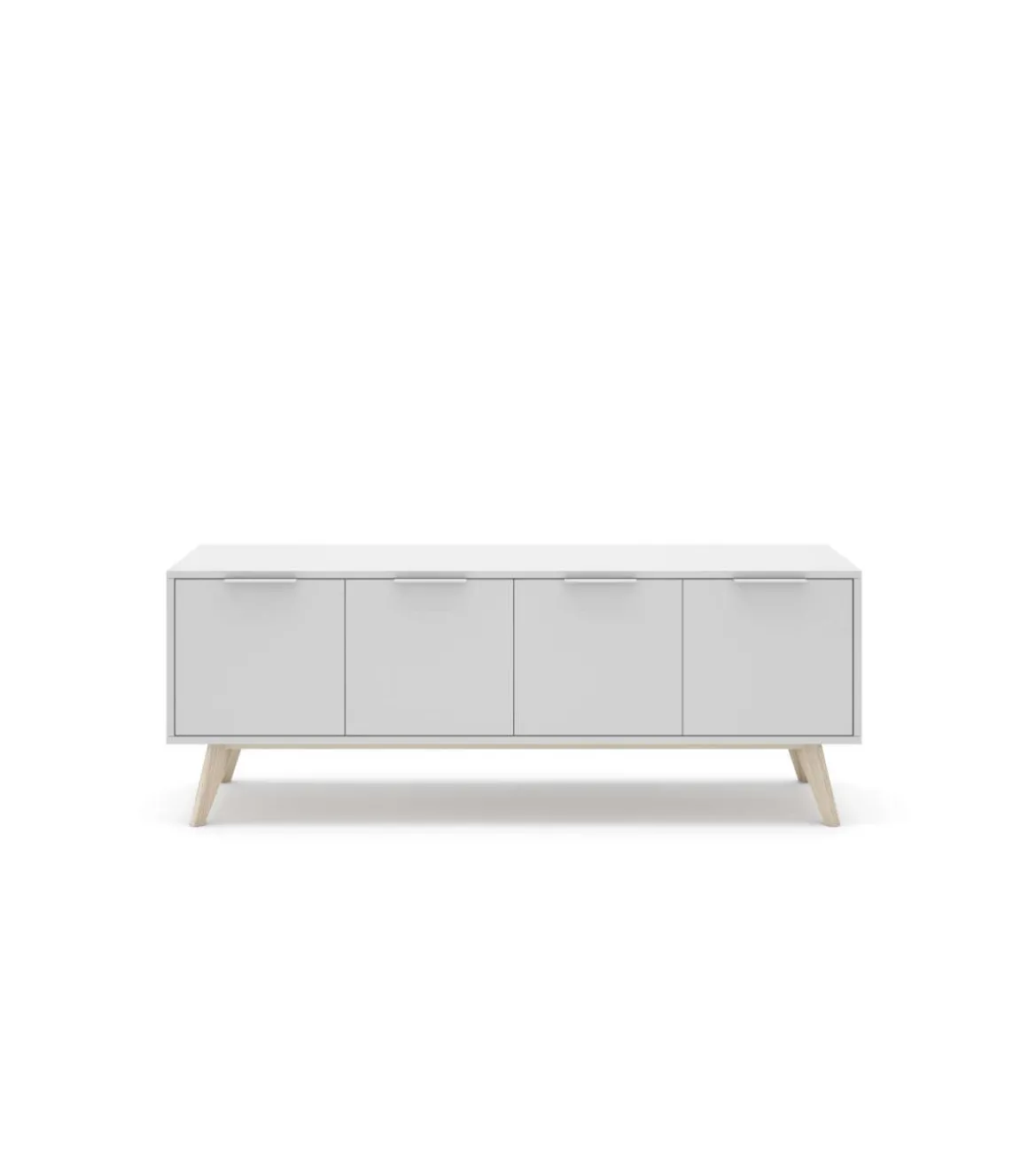 Mueble para televisión 4 puertas Campos acabado blanco/blanco cera 53cm(alto) 140cm(ancho) 40cm(largo).