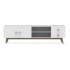 Mueble para televisión 2 puertas 2 cajones 2 huecos Campos acabado blanco/blanco cera 52cm(alto) 180cm(ancho) 40cm(largo)