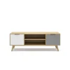Mueble para televisión 2 puertas 2 huecos Elfo acabado roble, 52cm(alto) 140cm(ancho) 40cm(largo)