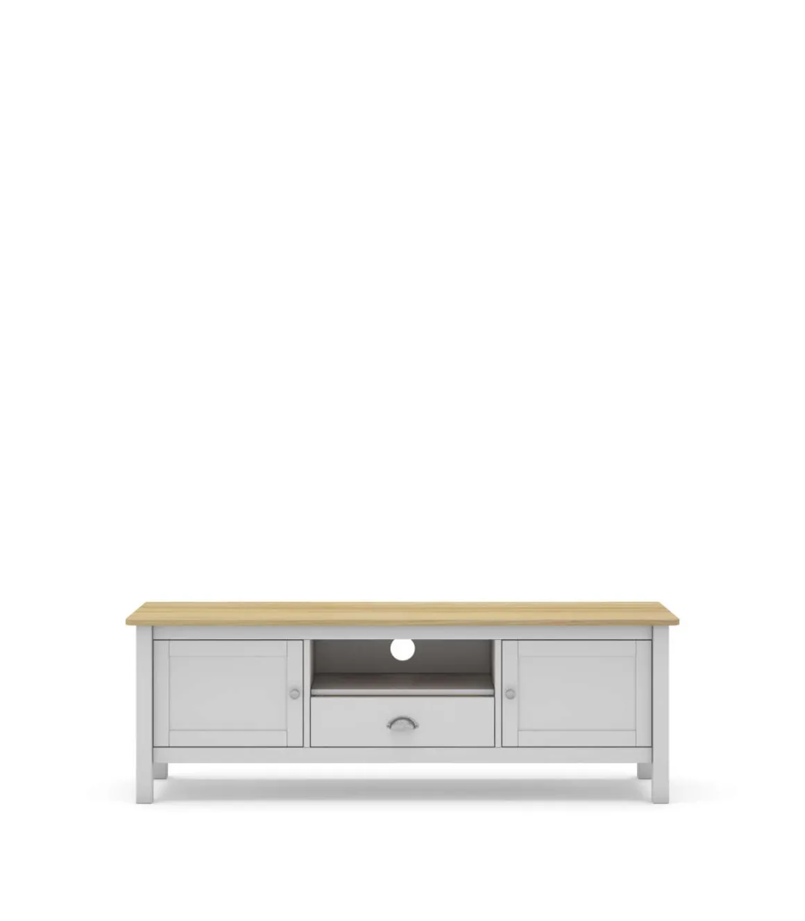 Mueble para televisión 2 puertas 1 cajón Miguel acabado blanco/roble, 53cm(alto) 158cm(ancho) 40cm(largo)